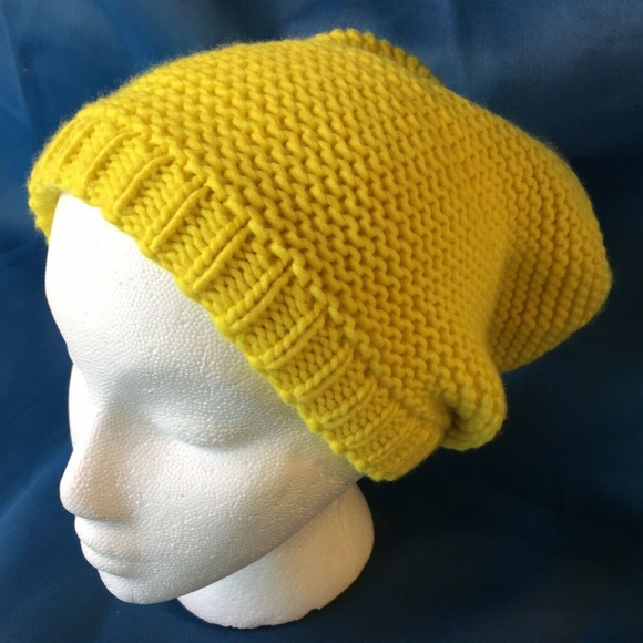 bright yellow beanie hat